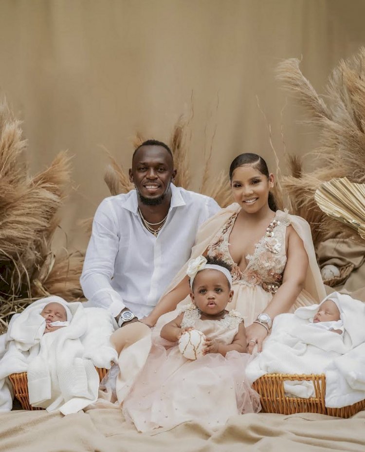 USAIN BOLT AND PARTNER WELCOMES TWINS