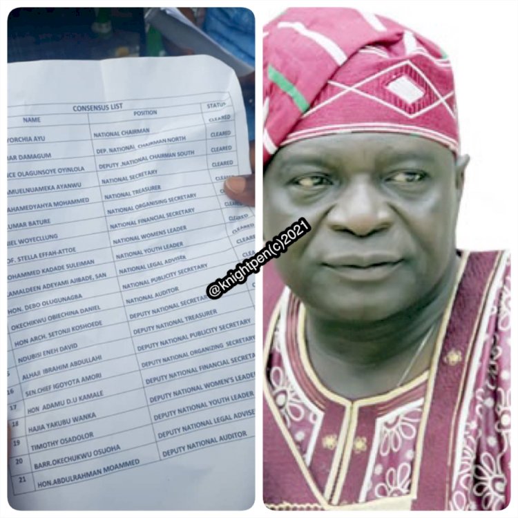 OYINLOLA  NAME MISSING ON PDP CONSENSUS LIST