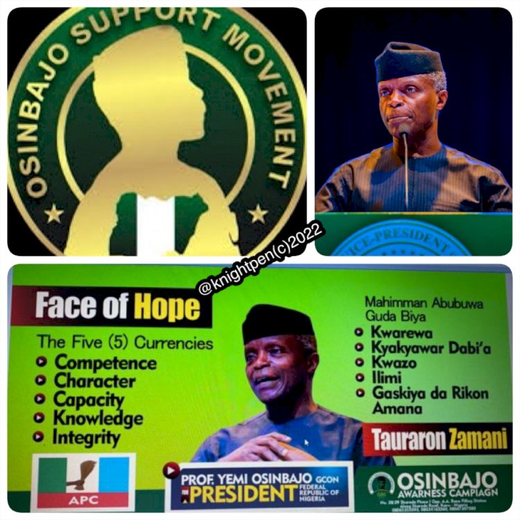 A SUPPORT GROUP FOR THE VICE PRESIDENT YEMI OSINBAJO  CONFIRM HIS INTEREST IN THE  2023 PRESIDENTIAL RACE