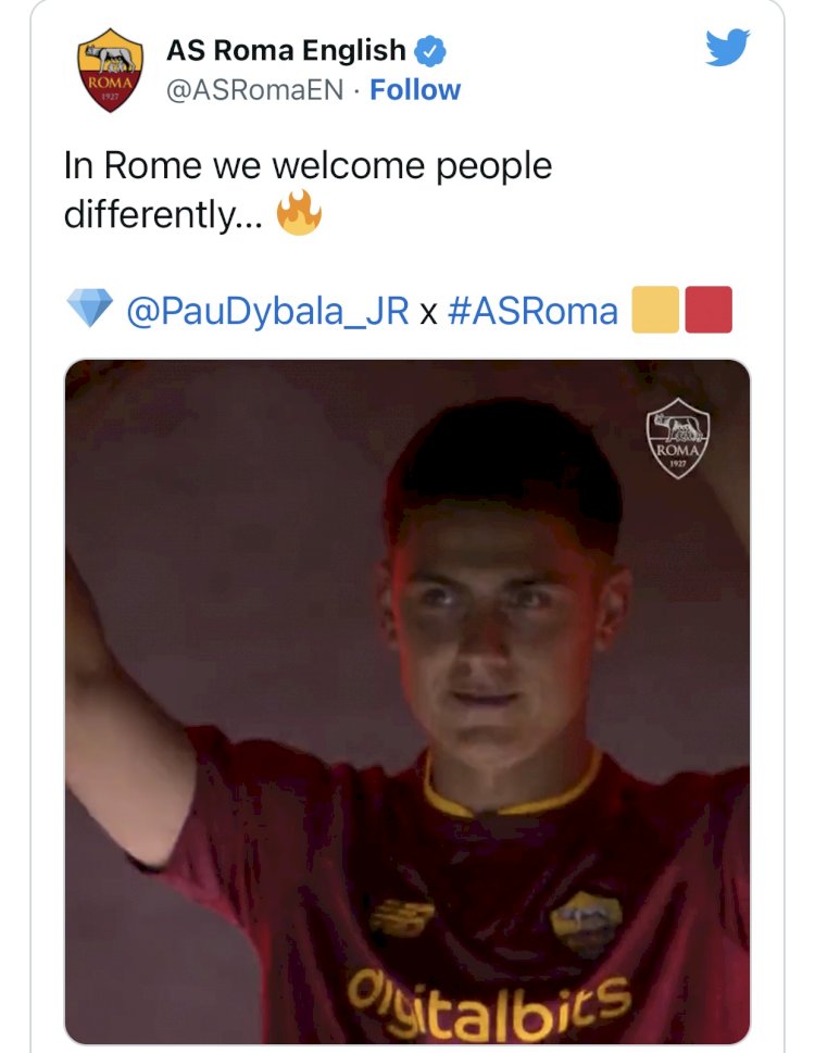 JOSE MOURHINO MADE A STATEMENT WITH ROME RECEPTION OF PAULO  DYBALA 